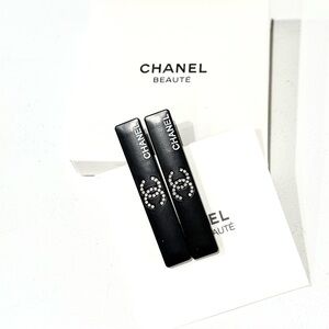 Brand New Chanel Beaute double C Logo Rhinestones Hair Clips (set of 2)